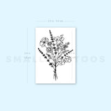 Flower Bouquet Temporary Tattoo (Set of 3)