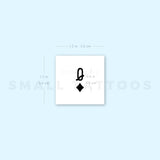 Small Black Queen Of Diamonds Temporary Tattoo - Set of 3