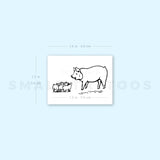 Pig Family Temporary Tattoo - Set of 3