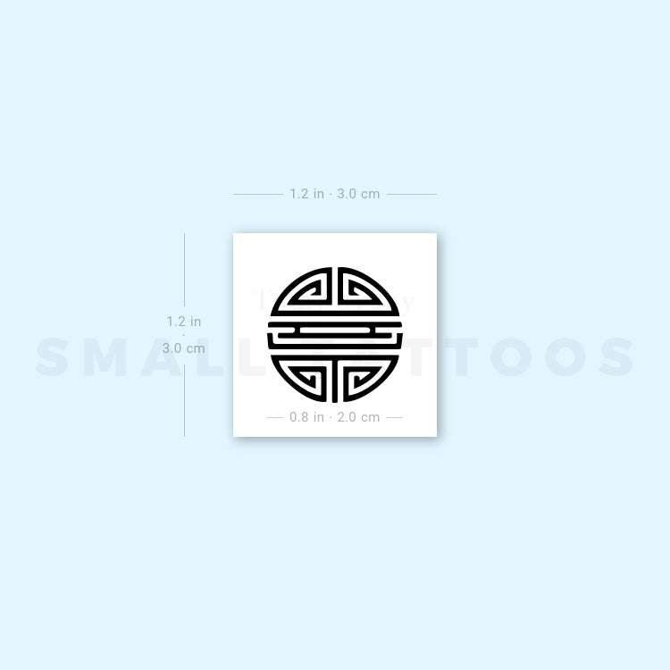 Shou Longevity Symbol Temporary Tattoo - Set of 3