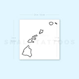Hawaiian Islands Temporary Tattoo - Set of 3