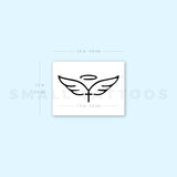 Wings, Cross And Halo Temporary Tattoo - Set of 3