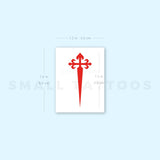 Cross Of Santiago Temporary Tattoo - Set of 3