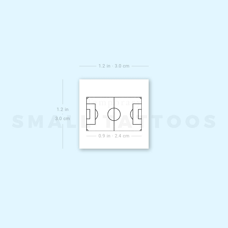 Football Pitch Temporary Tattoo - Set of 3