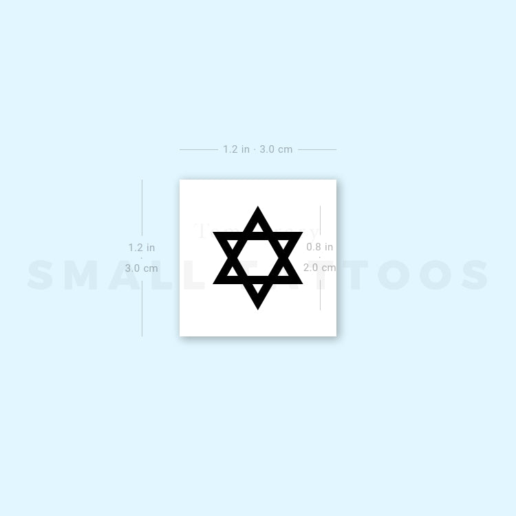 Small Star Of David Temporary Tattoo - Set of 3