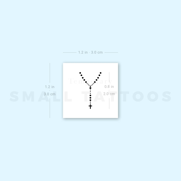 Finger Rosary Temporary Tattoo - Set of 3