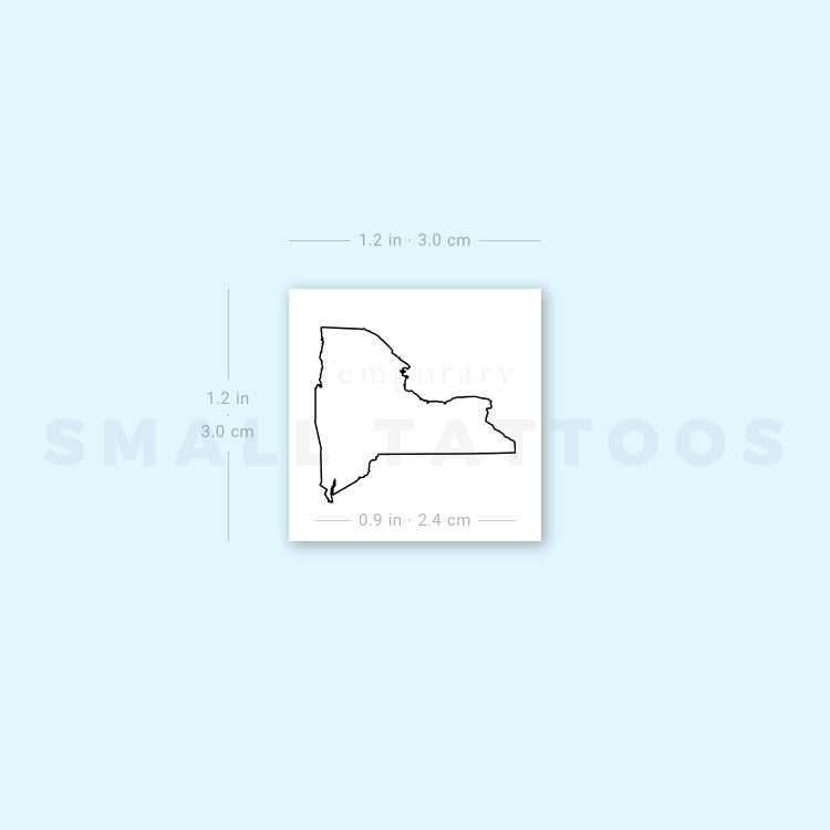 Tatuaje temporal del mapa del estado de Nueva York (juego de 3)