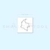 Map Of Colombia Temporary Tattoo - Set of 3