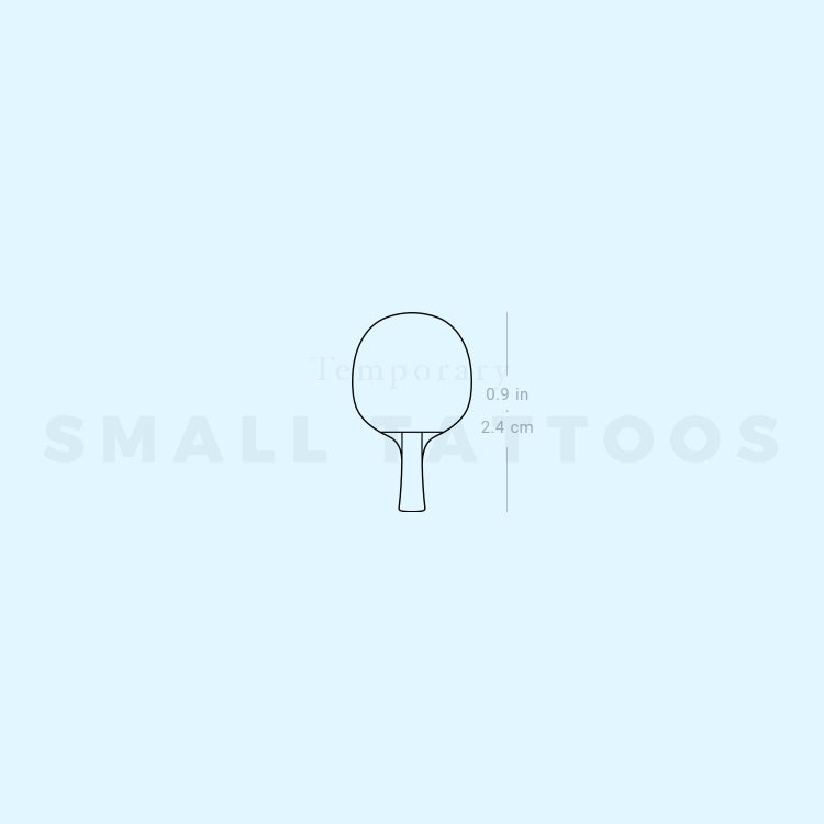 Ping Pong Paddle Temporary Tattoo Set of 3 Small Tattoos