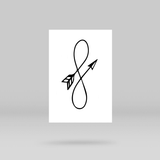 Infinity Arrow Temporary Tattoo (Set of 3)