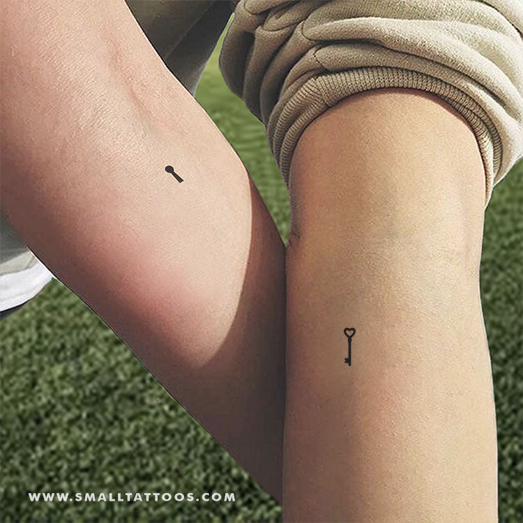 matching lock and key tattoos for couples