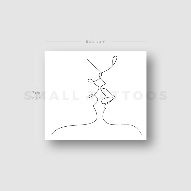 Harmlessberry's Fine Line Kiss Temporary Tattoo (Set of 3)