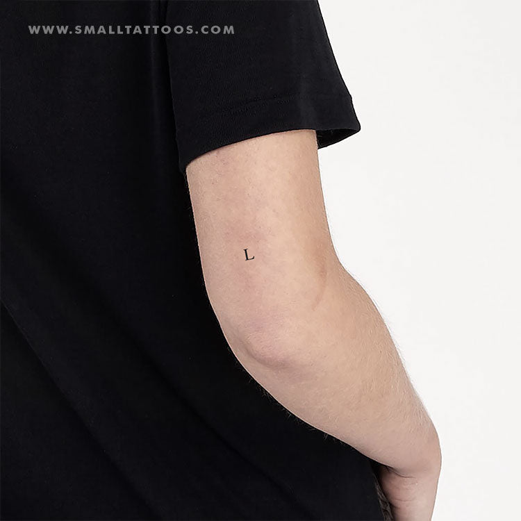Tatuaje temporal de la letra L mayúscula con serifa (juego de 3)