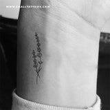 Fine Line Lavender Temporary Tattoo (Set of 3)
