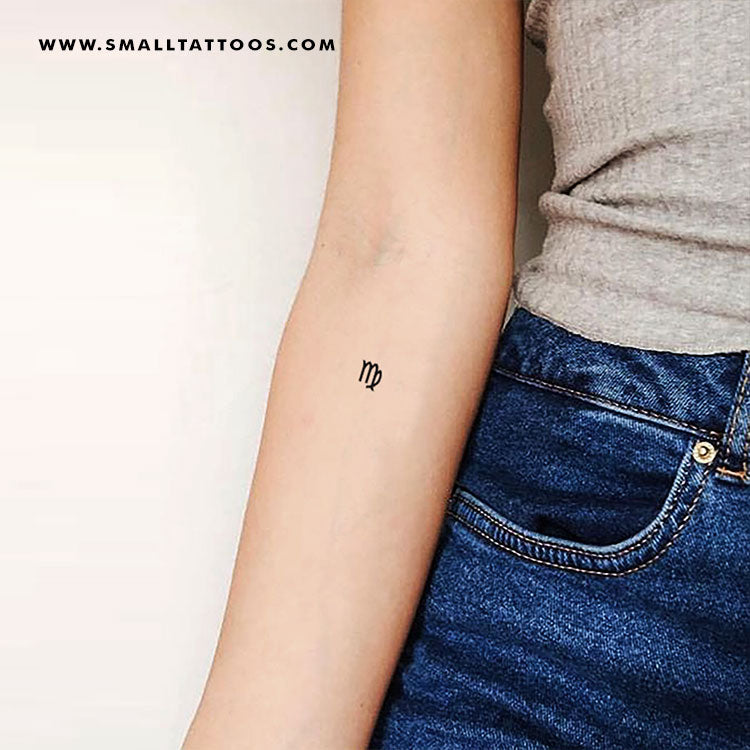 Tatuaje temporal del símbolo del zodiaco Virgo (juego de 3)