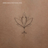 Harmlessberry's Fine Line Lotus Flower Temporary Tattoo (Set of 3)