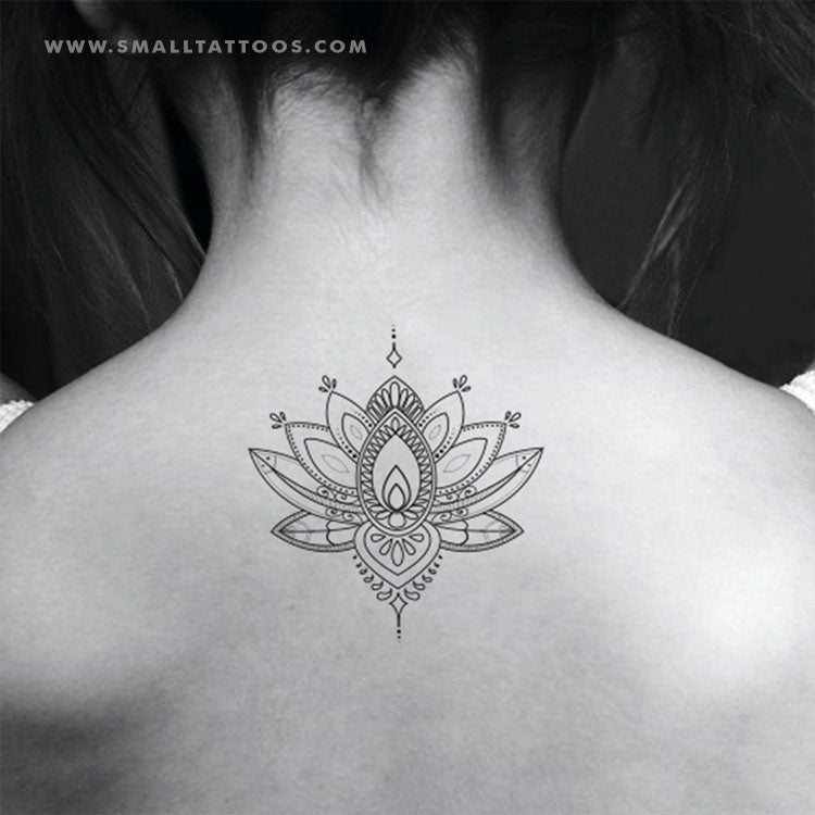 Ornamental Lotus Flower Temporary Tattoo (Set of 3)