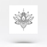 Ornamental Lotus Flower Temporary Tattoo (Set of 3)