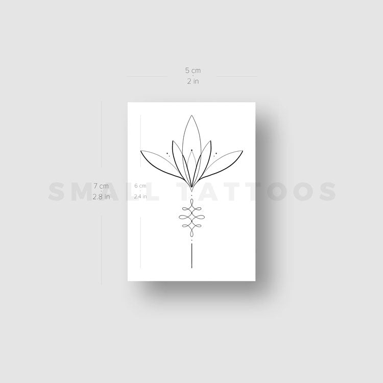 Tatuaje temporal de flor de loto de Harmlessberry (juego de 3)