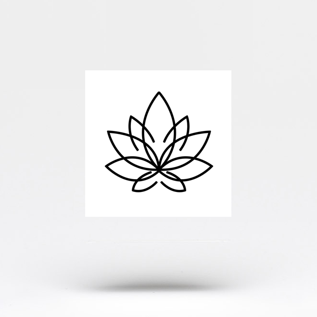 Minimalist Lotus Flower Temporary Tattoo (Set of 3)