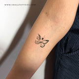 Half Floral Butterfly Temporary Tattoo by Malak Aboyosif - Set of 3