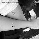 Matching Crescent Moon Temporary Tattoo  (Set of 3+3)