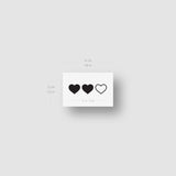 Matching Hearts Temporary Tattoo (Set of 3x3)