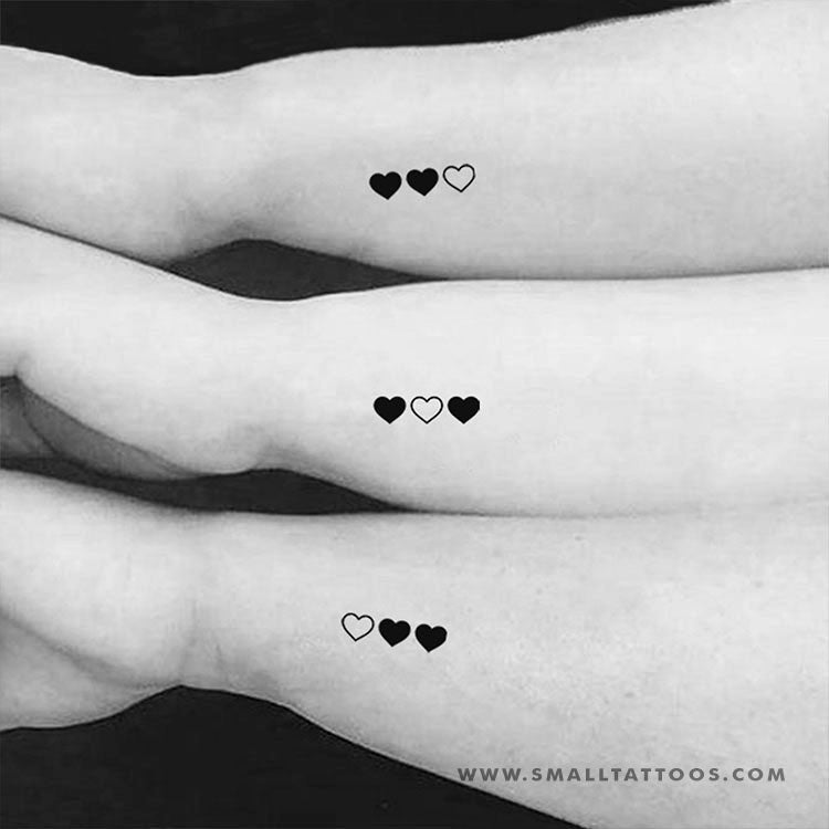 Matching Queen and King of Hearts Temporary Tattoo - Set of 3+3 – Tatteco