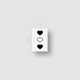Vertical Matching Hearts Temporary Tattoo (Set of 3x3)