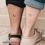 Minimalist Matching Sun And Moon Temporary Tattoo (Set of 3+3)