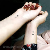 Matching Sun & Moon Couples Temporary Tattoos (Set of 3+3)