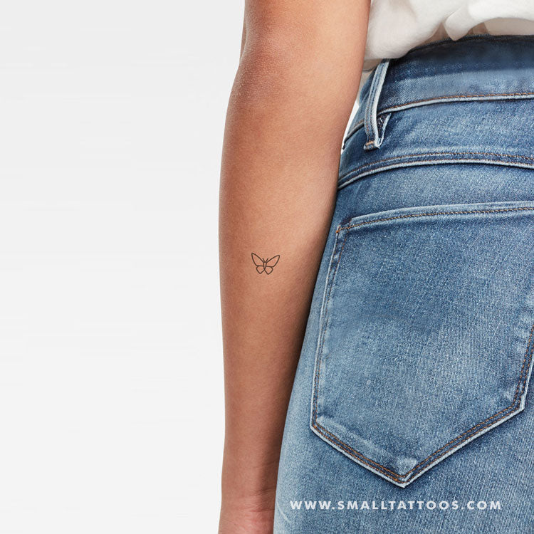 Tatuaje temporal de mariposa minimalista (juego de 3)