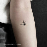 Minimalist Compass Temporary Tattoo (Set of 3)