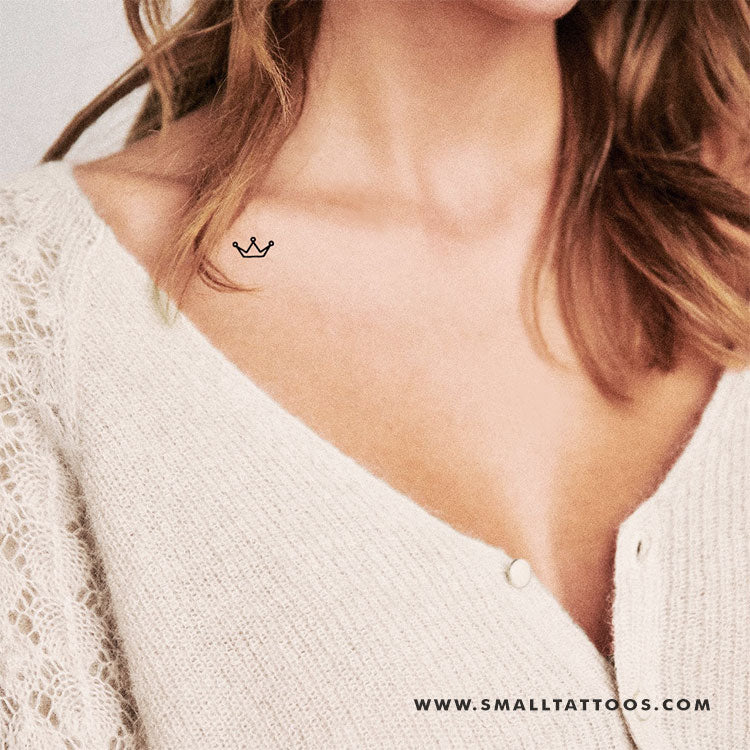 Minimalist Crown Temporary Tattoo (Set of 3)