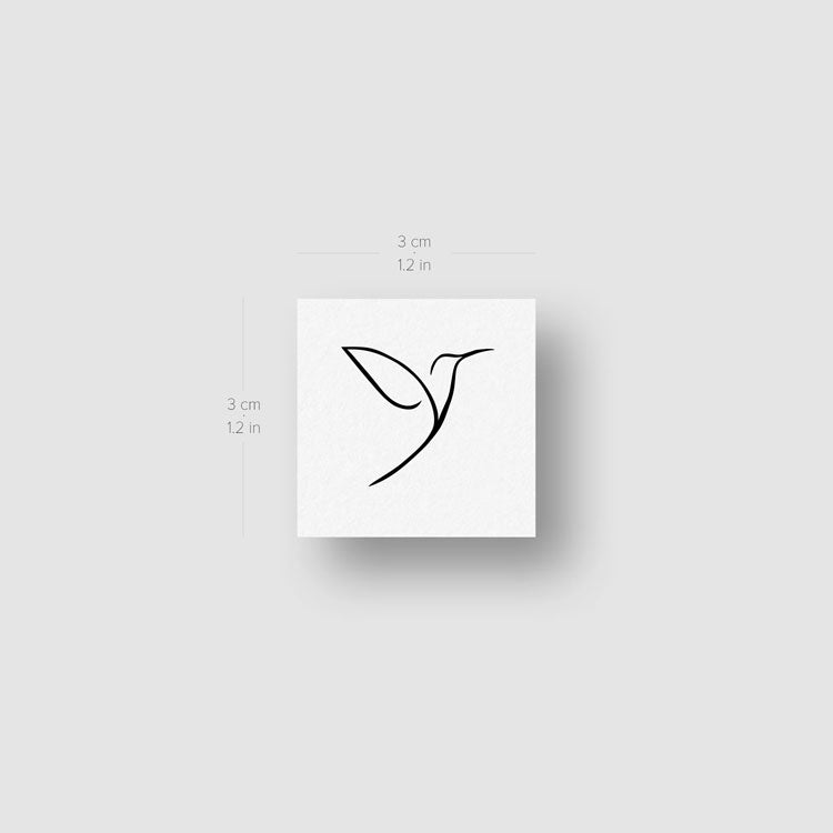 Minimalist Hummingbird Temporary Tattoo (Set of 3)
