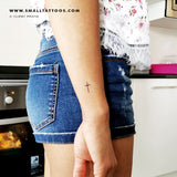 Minimalist Cross Temporary Tattoo (Set of 3)