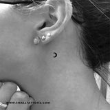 Small Black Crescent Moon Temporary Tattoo (Set of 3)