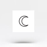 Crescent Moon Outline Temporary Tattoo (Set of 3)