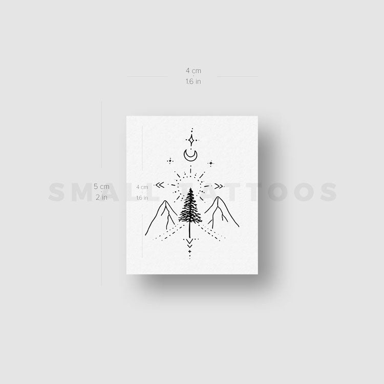 Tatuaje temporal de árbol de montaña de Tukoi (juego de 3)
