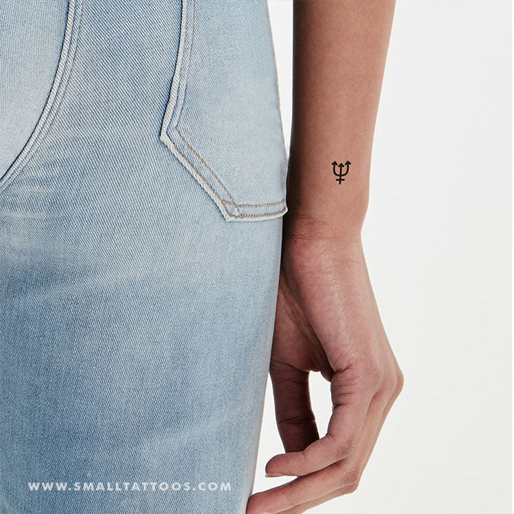 Neptune Planetary Symbol Temporary Tattoo (Set of 3)