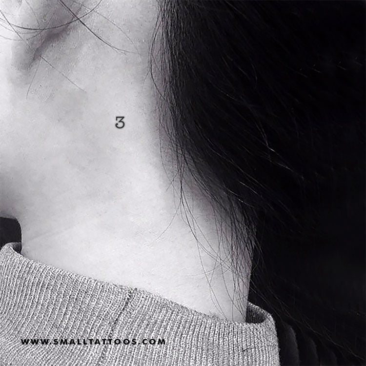 Tatuaje temporal del número 3 (juego de 3)