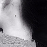 Number 3 Temporary Tattoo (Set of 3)