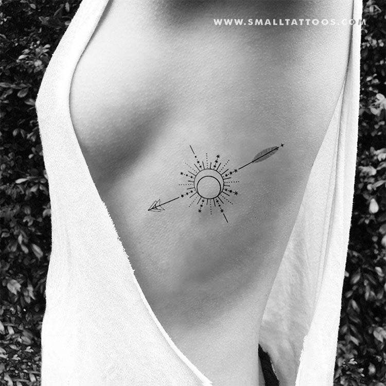 compass rose black and white tattoo