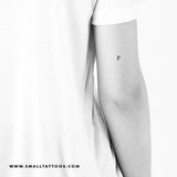 P Uppercase Serif Letter Temporary Tattoo (Set of 3)