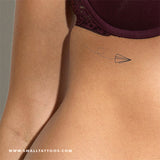 Flying Paper Plane Temporary Tattoo (Set of 3)