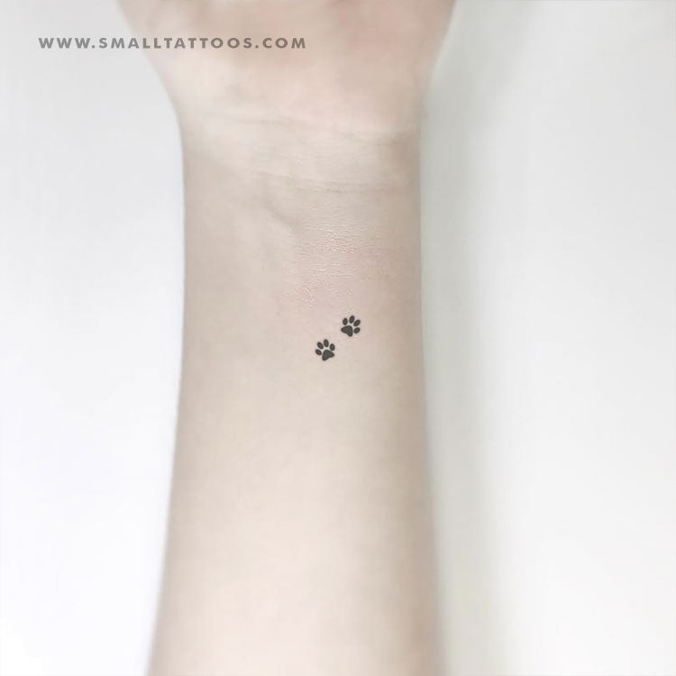 Tatuaje temporal de pareja con huellas de patas (juego de 3)
