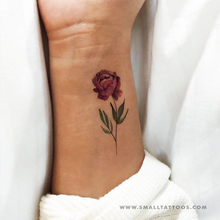 Pink Peony Temporary Tattoo By Lena Fedchenko (Set of 3)