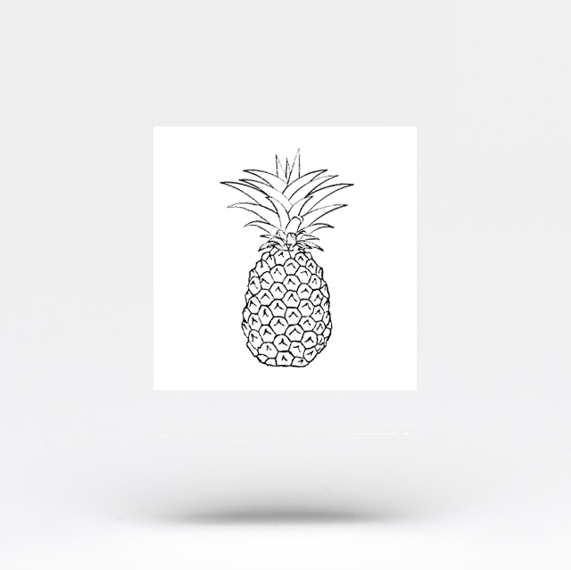 Tatuaje temporal de piña (juego de 3)