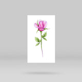 Pink Rose Temporary Tattoo by Mini Lau (Set of 3)