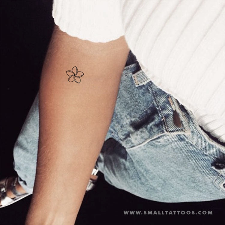 Tatuaje temporal de plumeria (juego de 3)